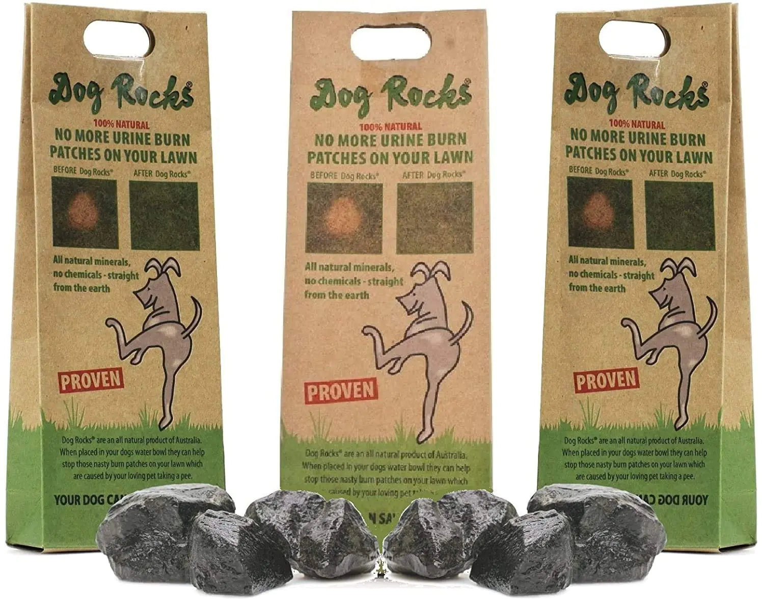 Dog Rocks Dog Pee Grass Neutralizer for Green Grass in 3-5 Weeks