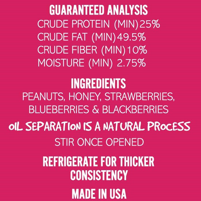 Gourmet Peanut Butter for Dogs - Berries & Honey Flavor